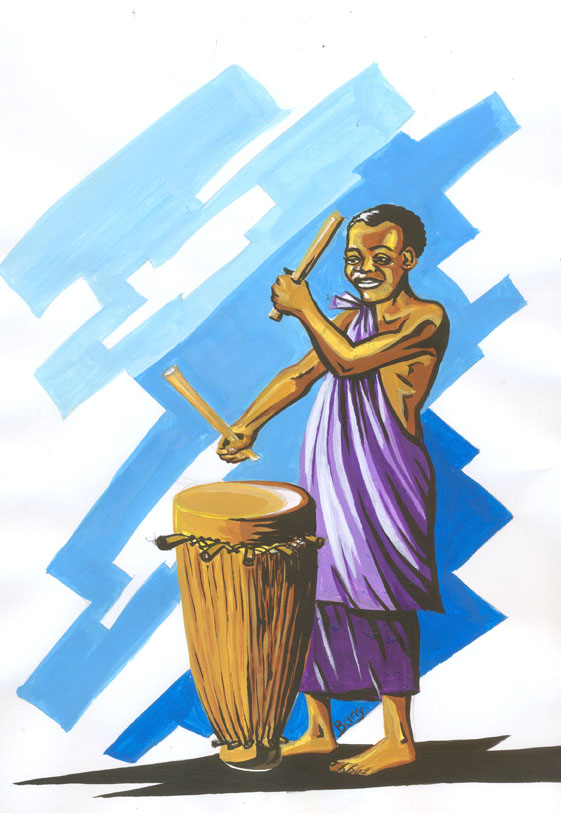 Tambour à Main Instrument De Tambour Africain Dessin Animé Vecteur